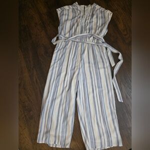 Japna Blue and White Striped Jumpsuit